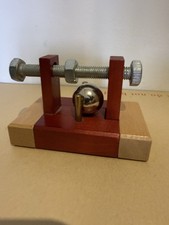 Vintage Wooden Desk Puzzle – Trapped Ball & Bolt – Brain Teaser Toy Ornament