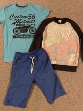 Boys Age 11-12 Clothes Bundle, Jumper, T Shirt, Shorts Lot