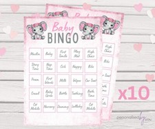 10 x Baby Shower Bingo Cards