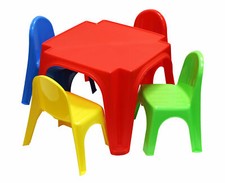 Childrens Plastic Table and 4