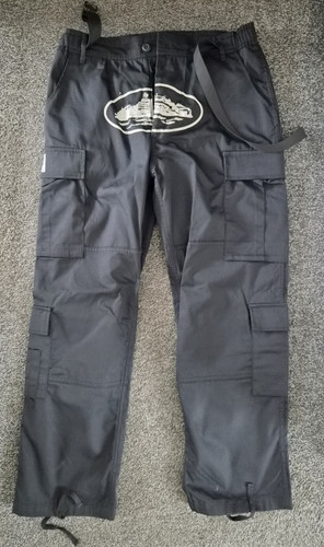 Corteiz black cargo trousers - corteiz,
