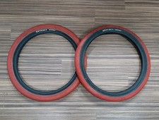 Odyssey Tom Dugan BMX Tyres 20 x 2.4 Limited Edition Red and Black Used Pair