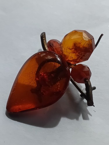 Vintage 1920s amber lucite bug - vintage,