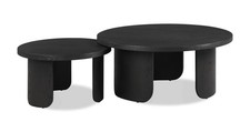 DFS Becc Black Oak Veneer Round Nesting Coffee Tables RRP £499