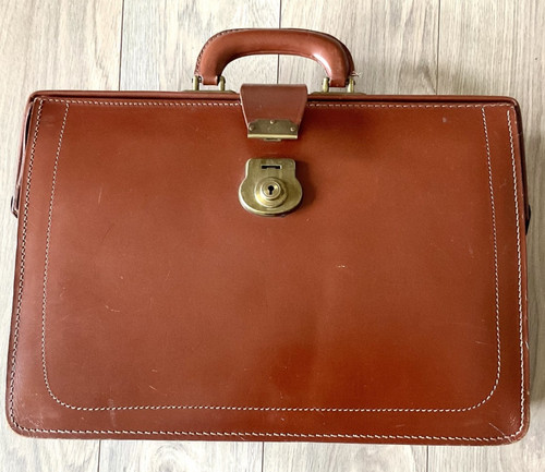 Vintage tan leather gladstone - vintage,