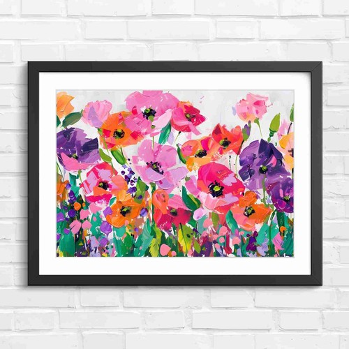 Bold abstract poppy garden - poppy,