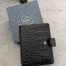 Filofax Classic croc pocket Leather Organiser - Black