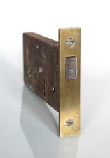 Victorian Antique  6 1/8" Bridge Ward Brass and Iron Mortice Lock for Door