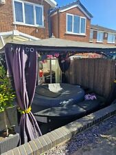 Solid 3 x 3 meter gazebo floor included and peaked slate tiled roof ex condition