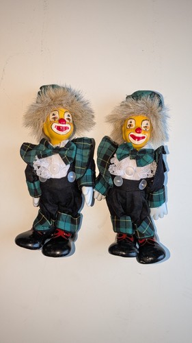 Pair vintage porcelain clown - porcelain,