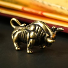 Brass bull figurine - brass, cow