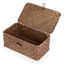 Wicker Shelf Basket, Handwoven