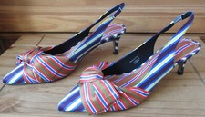 ? ASOS MULTI COLOURED STRIPED PATTERN SLIP ON SLING BACK STYLE SHOES UK 7 ?