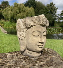 STONE GARDEN ZEN BUDDHA FACE BUDDAH HEAD PLANTER POT ORNAMENT 🙏