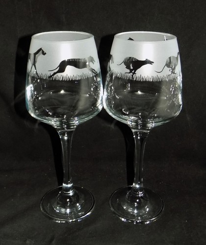 New greyhound hand - 'greyhound', etched