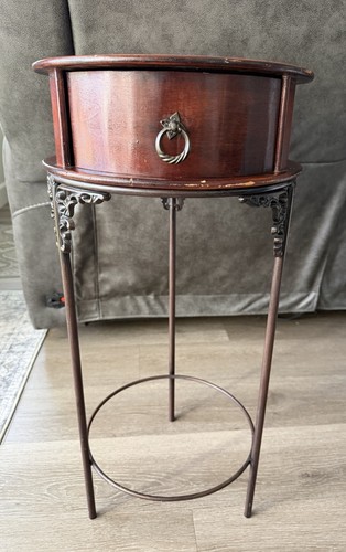 Vintage wrought iron wood - &,
