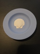WEDGWOOD PALE BLUE JASPERWARE SHELL PATTERN TRINKET DISH