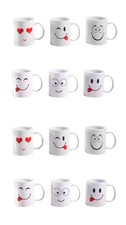 White Ceramic Mugs Set x12