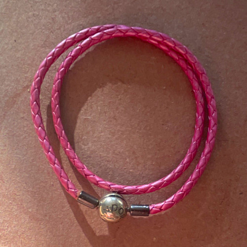 Pandora pink braided - braided, leather