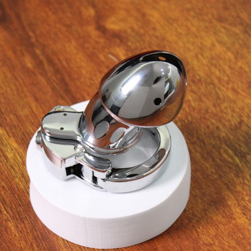 Metal chastity cage press lock - chastity,