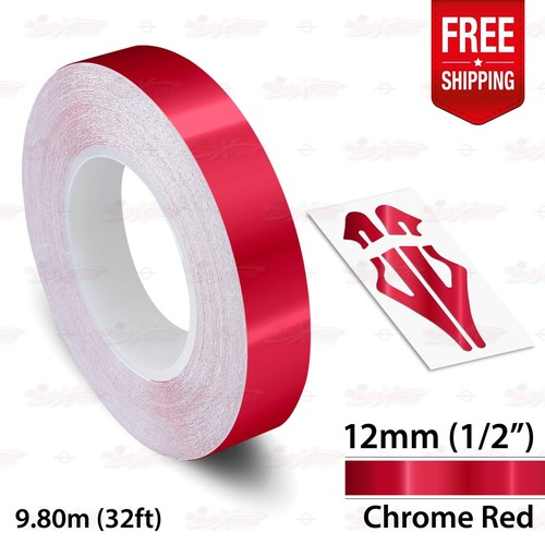 Chrome red 12mm roll - chrome,