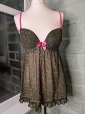 La Senza Polka Dot Babydoll & Matching Thong Set – Size 8