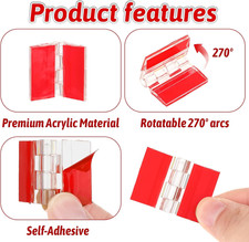 8Pcs Clear Plastic Hinges