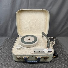 Alba Vintage Portable Turntable Model 209 Record Player 4 Speed 16 33 45 78 Case