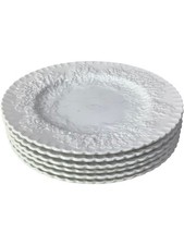 Spode Savoy Side Plates White Embossed Design Bone China Set of 6