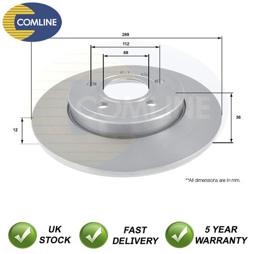 Brake disc rear comline fits - disc,