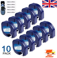 91201 Dymo LetraTag Label Tape Compatible Refill White Plastic LT-100H 12mm x 4m