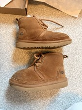 Boys / Girls UGG Brown Suede Wool Lined Boots, Kids UK9