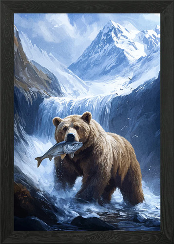 Grizzly bear with salmon - grizzly,