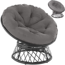 Rattan Garden Furniture Chairs Cushions Egg Wicker Outdoor Swivel Bowl Seat