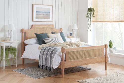 Geneva rattan wooden oak - wooden, bed