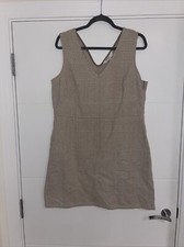 Apricot Beige Check Pinafore