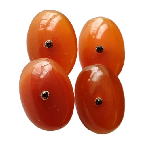 Antique cufflinks carnelian - cufflinks,