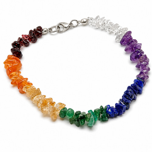 Chakra bracelet crystal chip - 7,