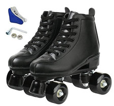 Women Men Roller Skates High-top Quad PU Leather Roller Skates