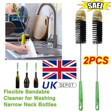 2X Narrow Bottle Cleaning Brush 16Inches Long Handle Water Bottle Brush Flexible