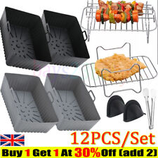 6-12X Silicone Air Fryer Liners Accessories for Ninja Dual SL400UK AF300UK AF400