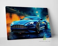 Blue Sports Car Canvas Art Wall Art Print Picture Racing Cars Framed Decor -E422