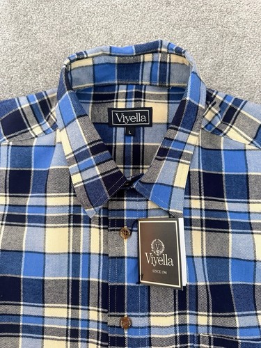 Viyella blue cream plaid - plaid, check