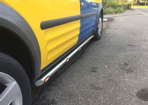 Stainless side bars amber - side,