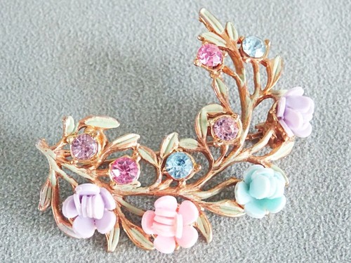 Vintage enamel brooch 1950s - brooch,