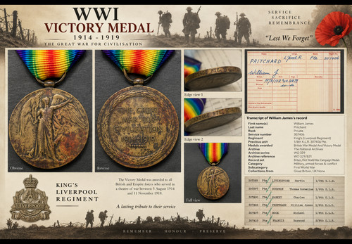 Ww1 victory medal 307406 pte - 307406,