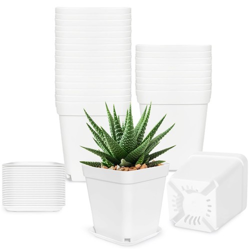 24pcs white square plastic - square,