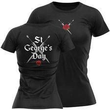 St Georges Day Red Rose Womens T Shirt shirt Country George's Her Celebration...
