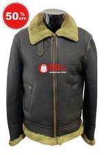Men's B3 Pilot Air force Real Shearling Aviator Sheepskin Leather Jacket P-289