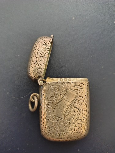 Antique silver vesta match - antique,